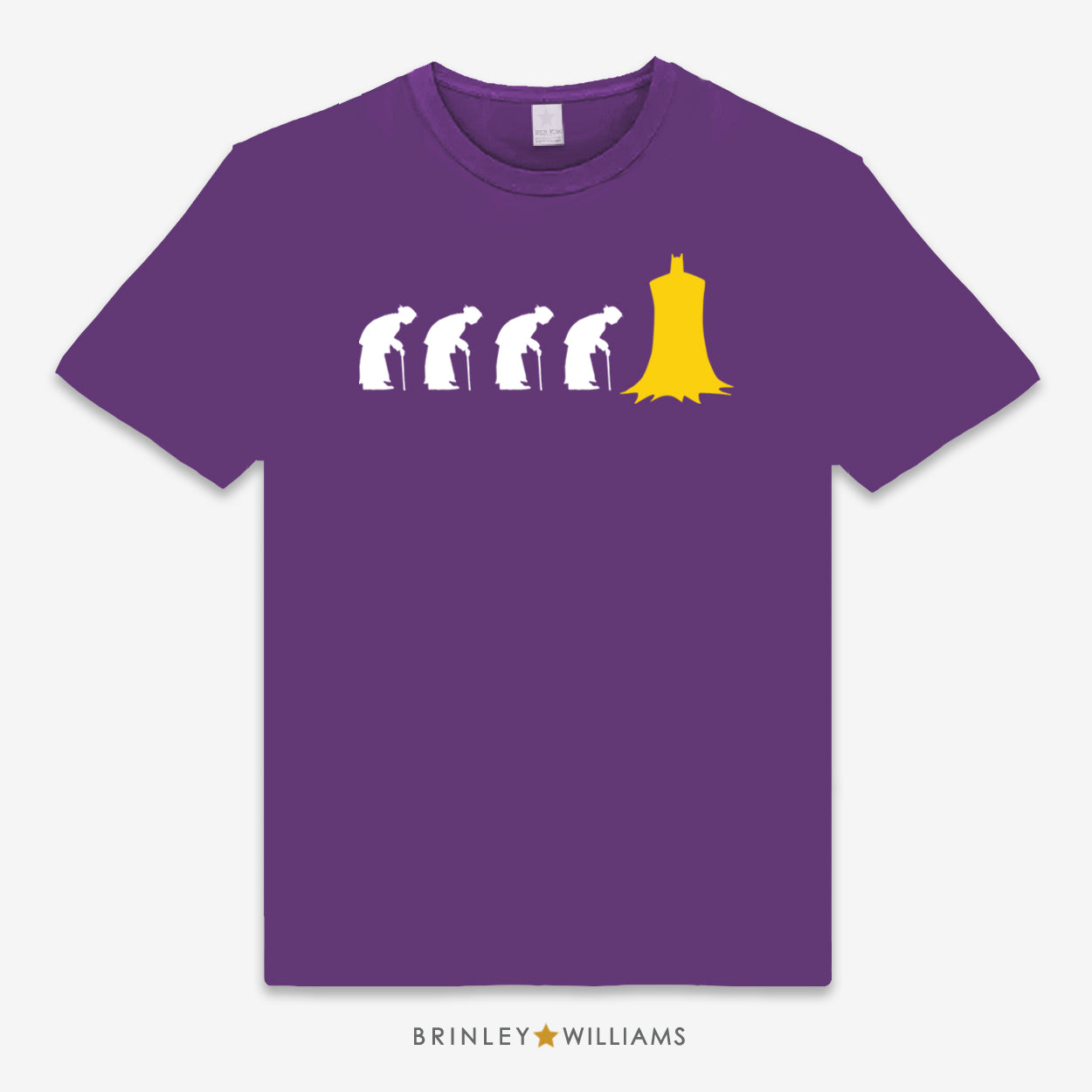 Purple unisex t-shirt with a Nana Nana Nana Nana Batman graphic design print