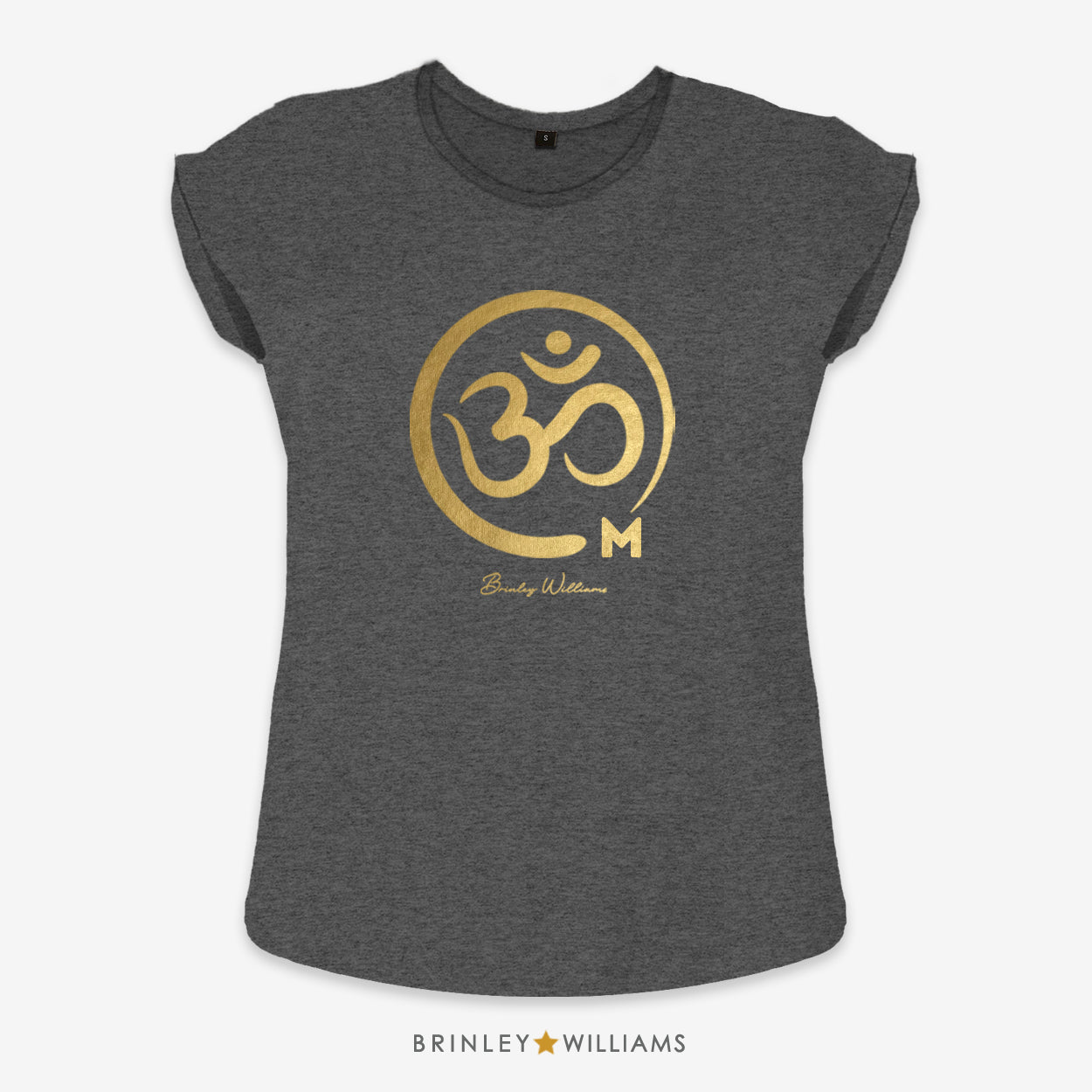 Om Rolled Sleeve T-shirt - Charcoal