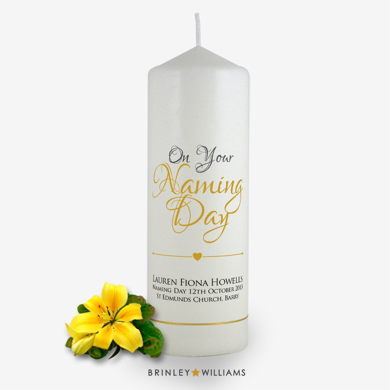 On your naming day Personalised Candle - Bronze