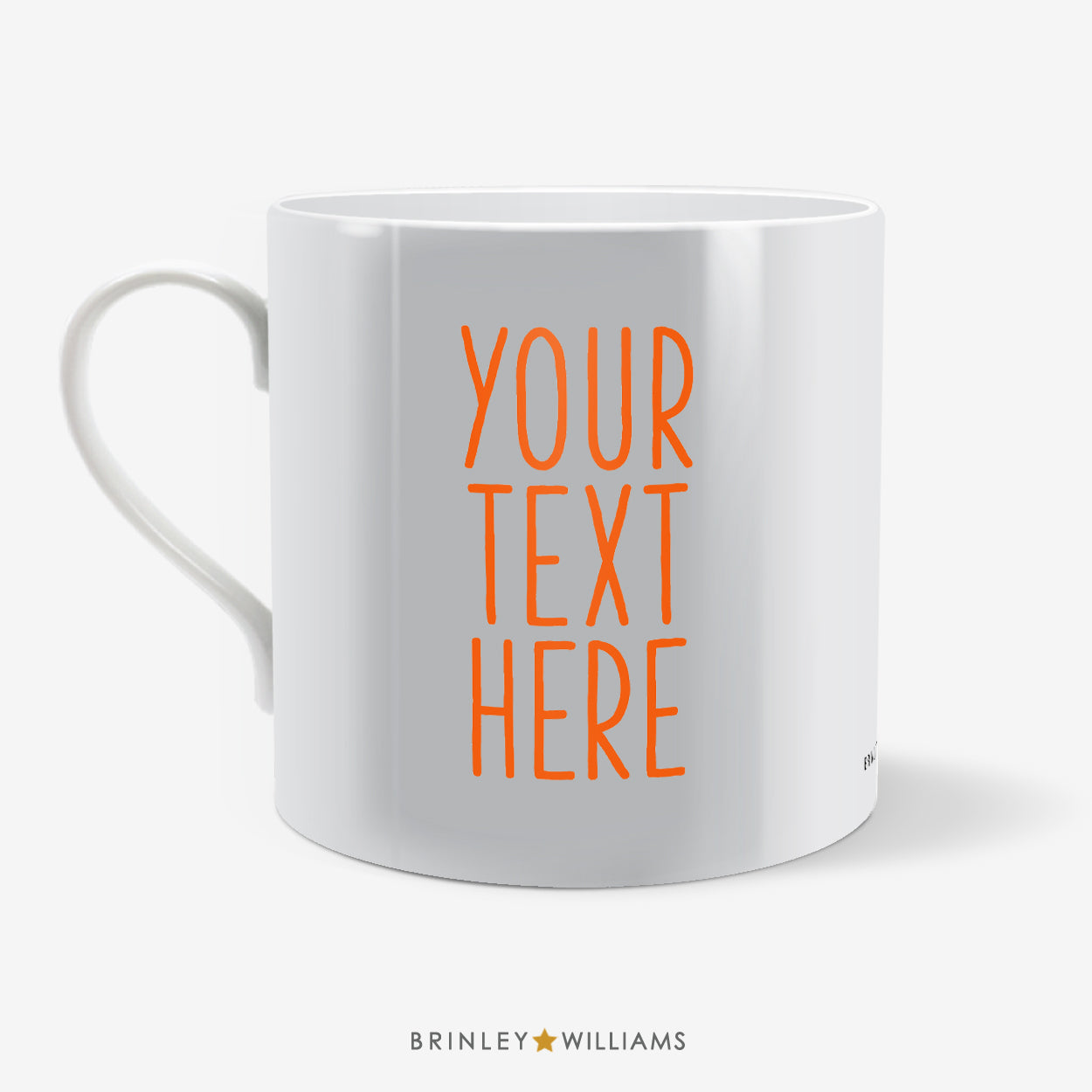 Photo Mug with Personalised Text - Orange Text