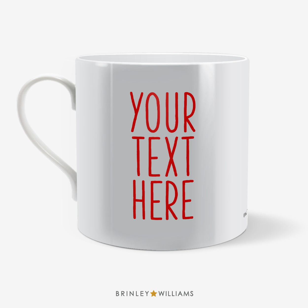 Photo Mug with Personalised Text - Red Text