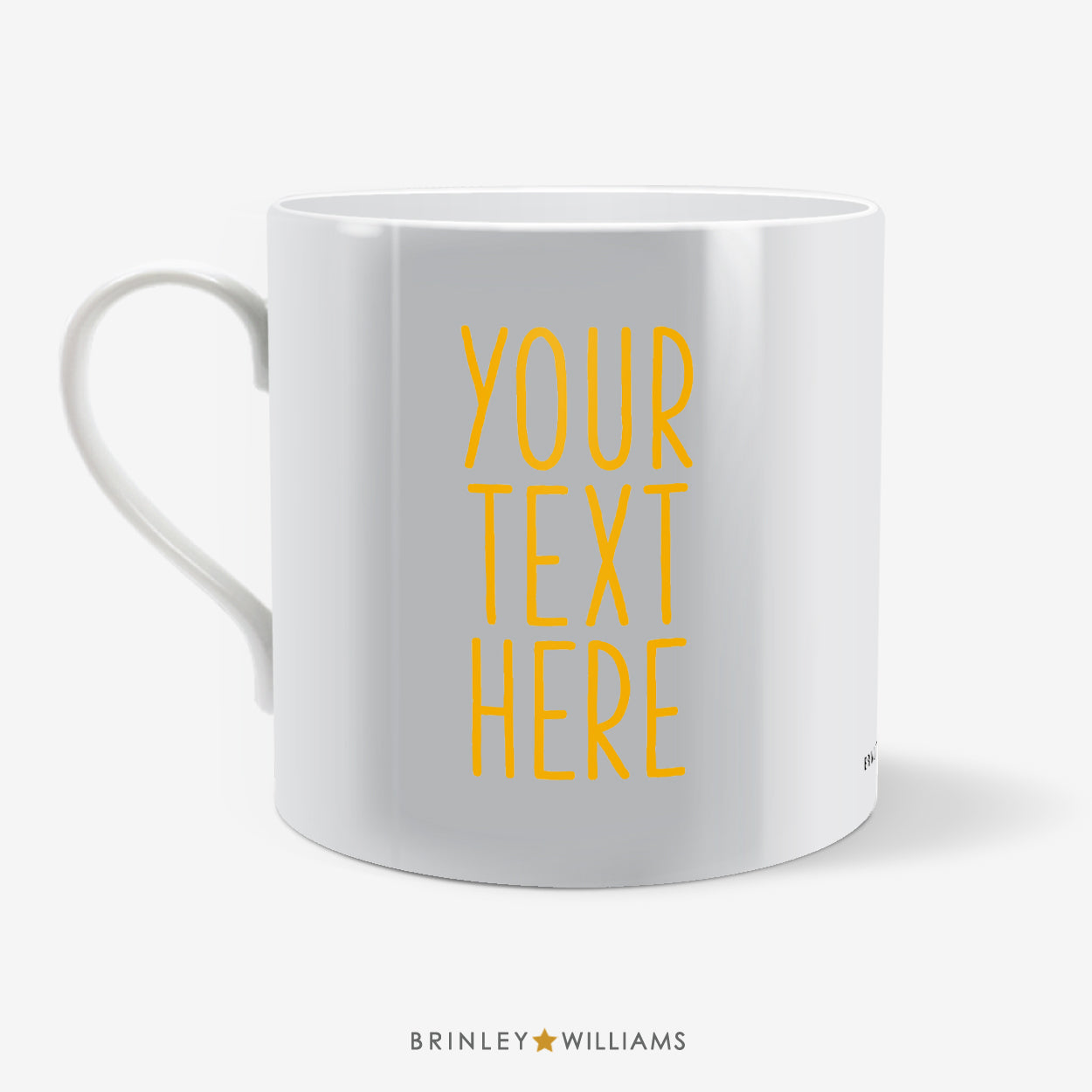 Photo Mug with Personalised Text - Yellow Text