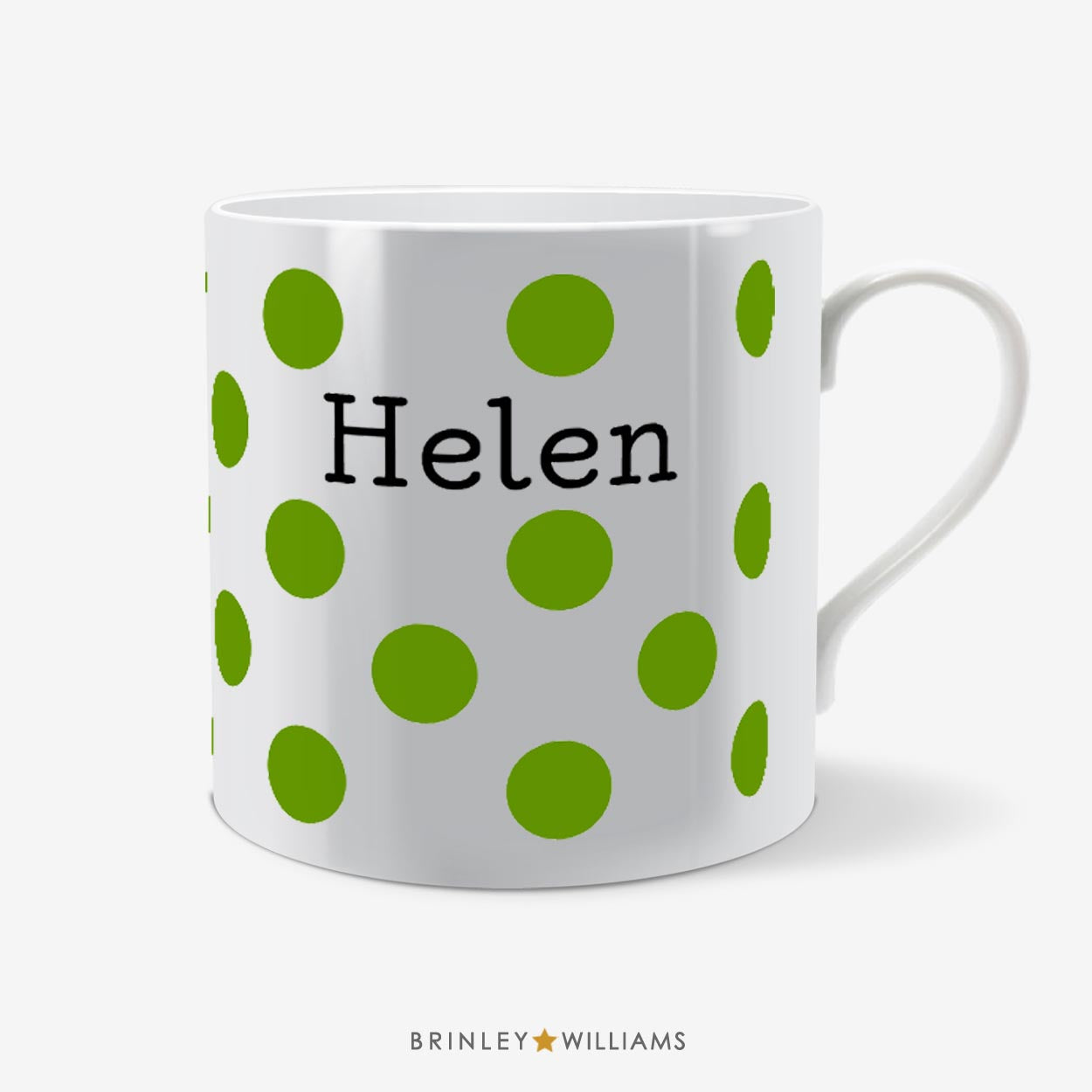 Polka Dots Personalised Mug - Green