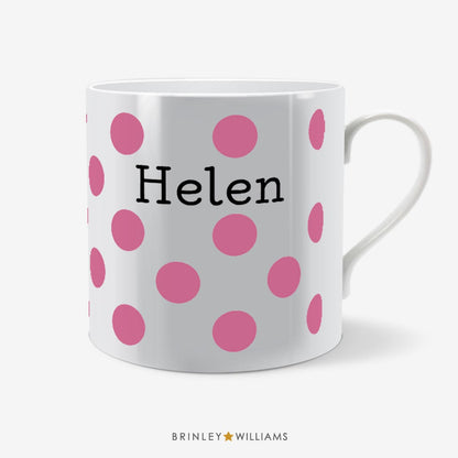 Polka Dots Personalised Mug - Pink