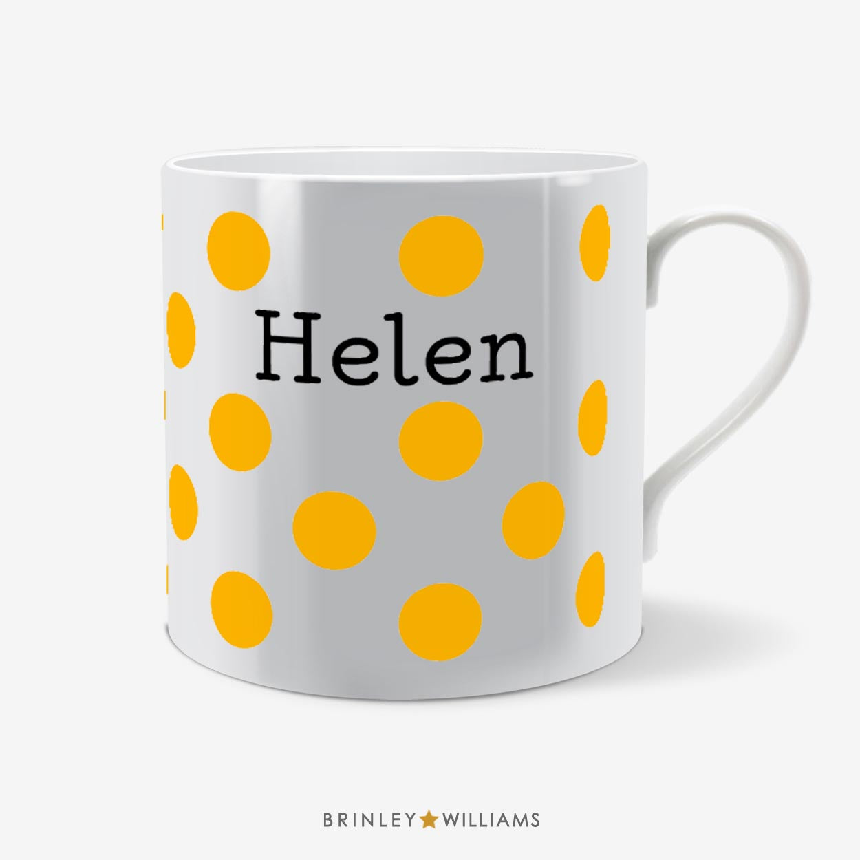 Polka Dots Personalised Mug - Yellow