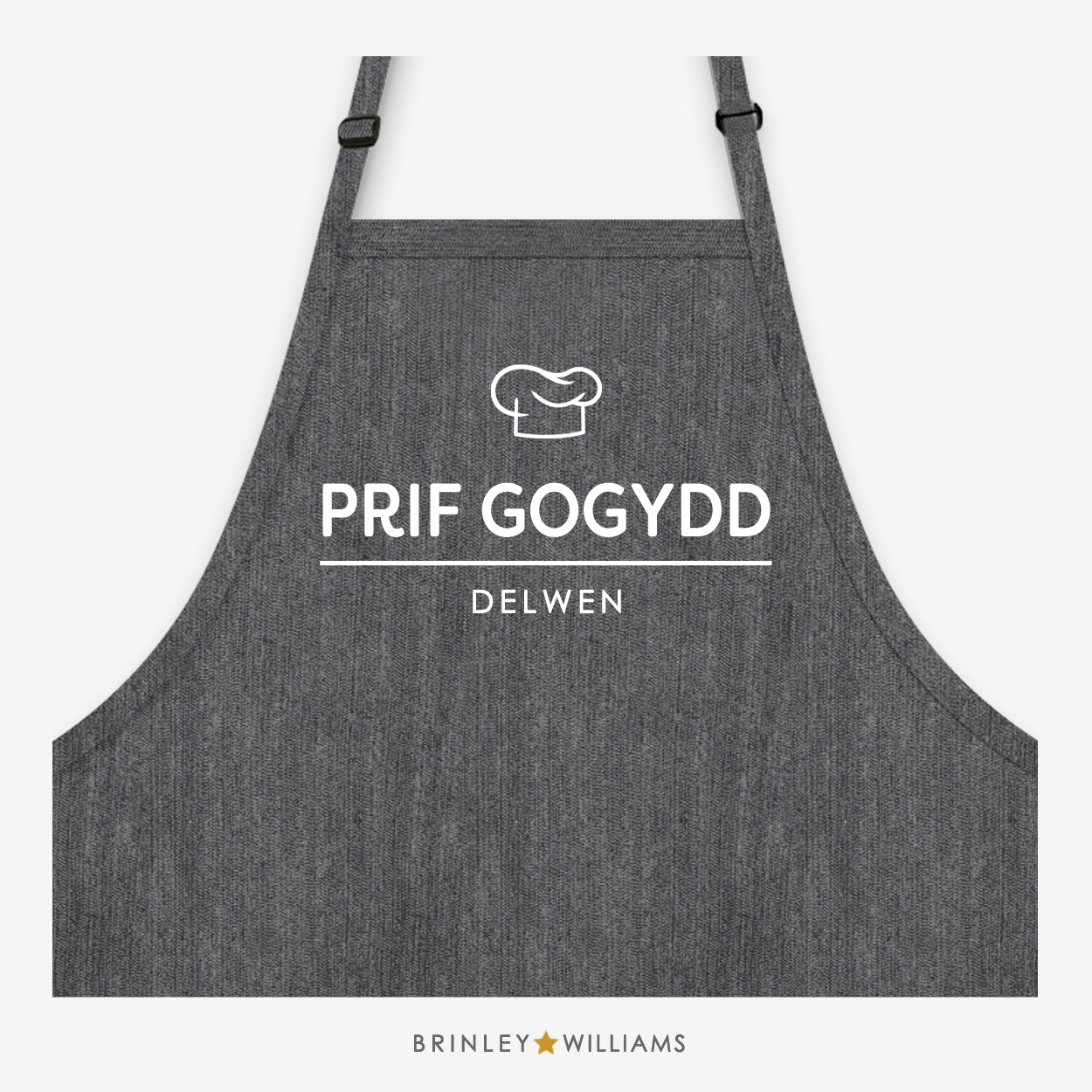Prif Gogydd Denim Apron - Personalised - Black Denim