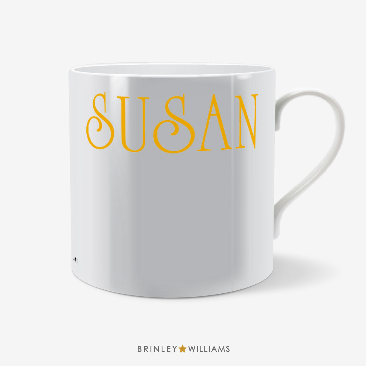Rim Name Personalised Mug - yellow