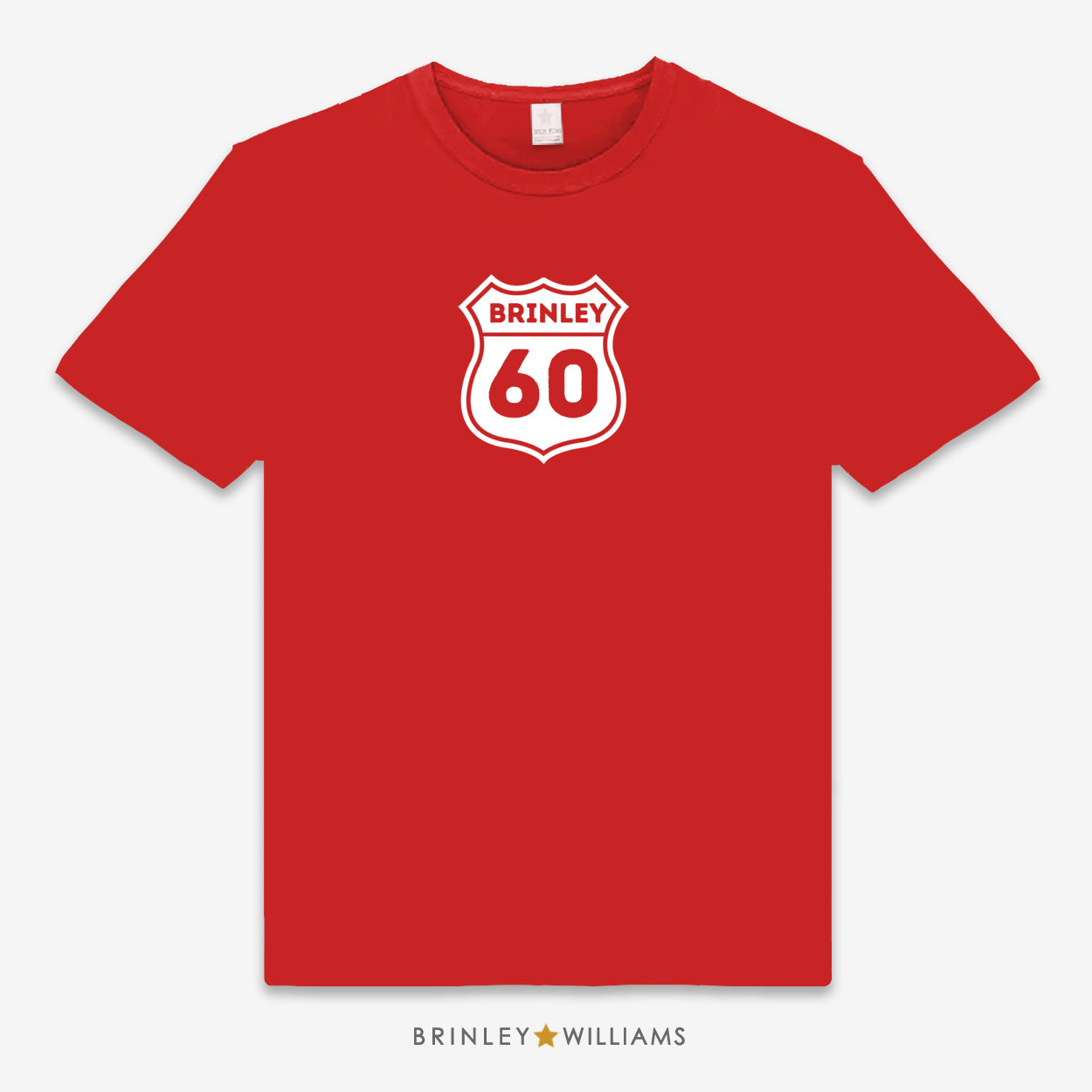 Red Unisex Classic T-shirt with a Route Year Personalised design