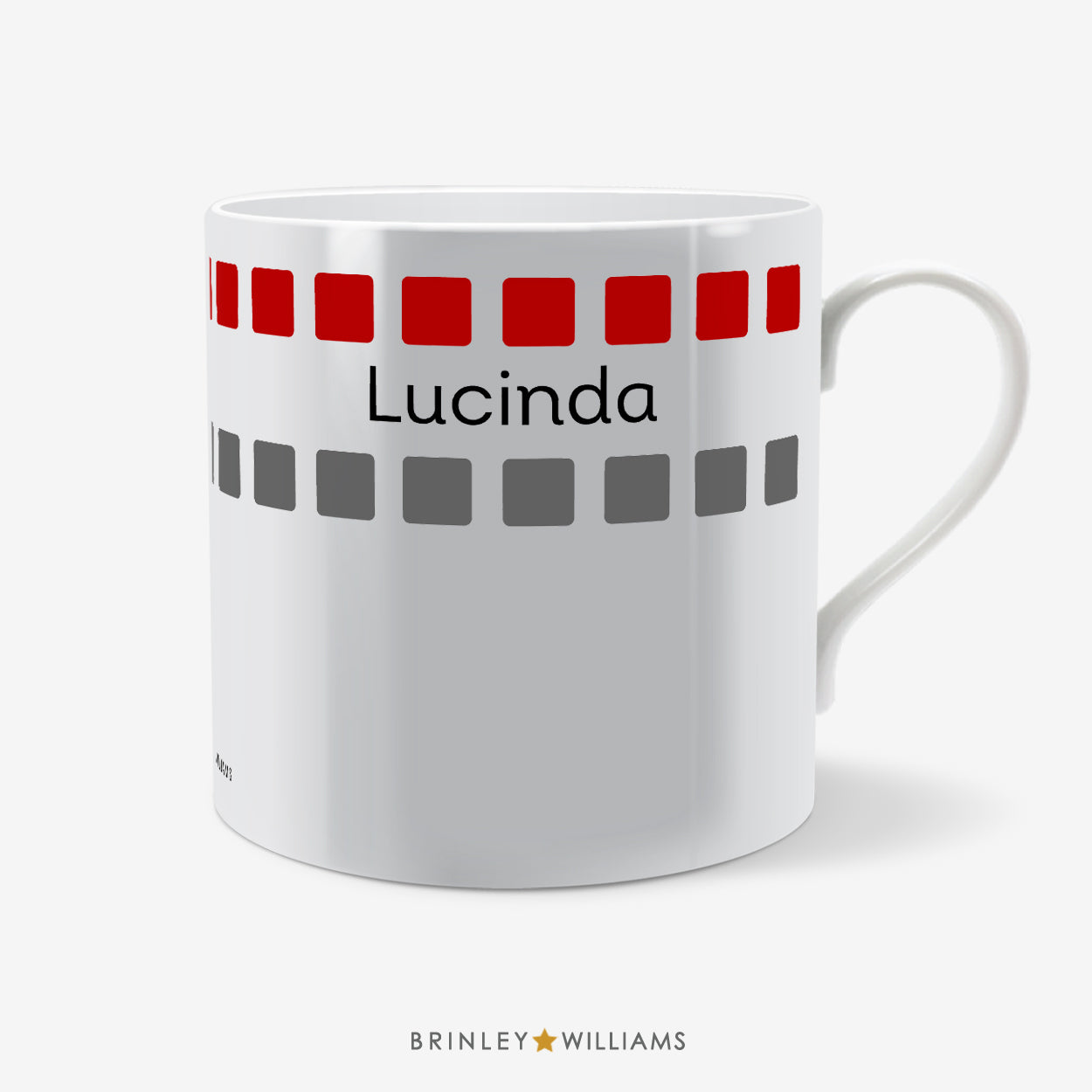 Row of Cubes Personalised Mug - Red