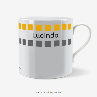 Row of Cubes Personalised Mug - Yellow
