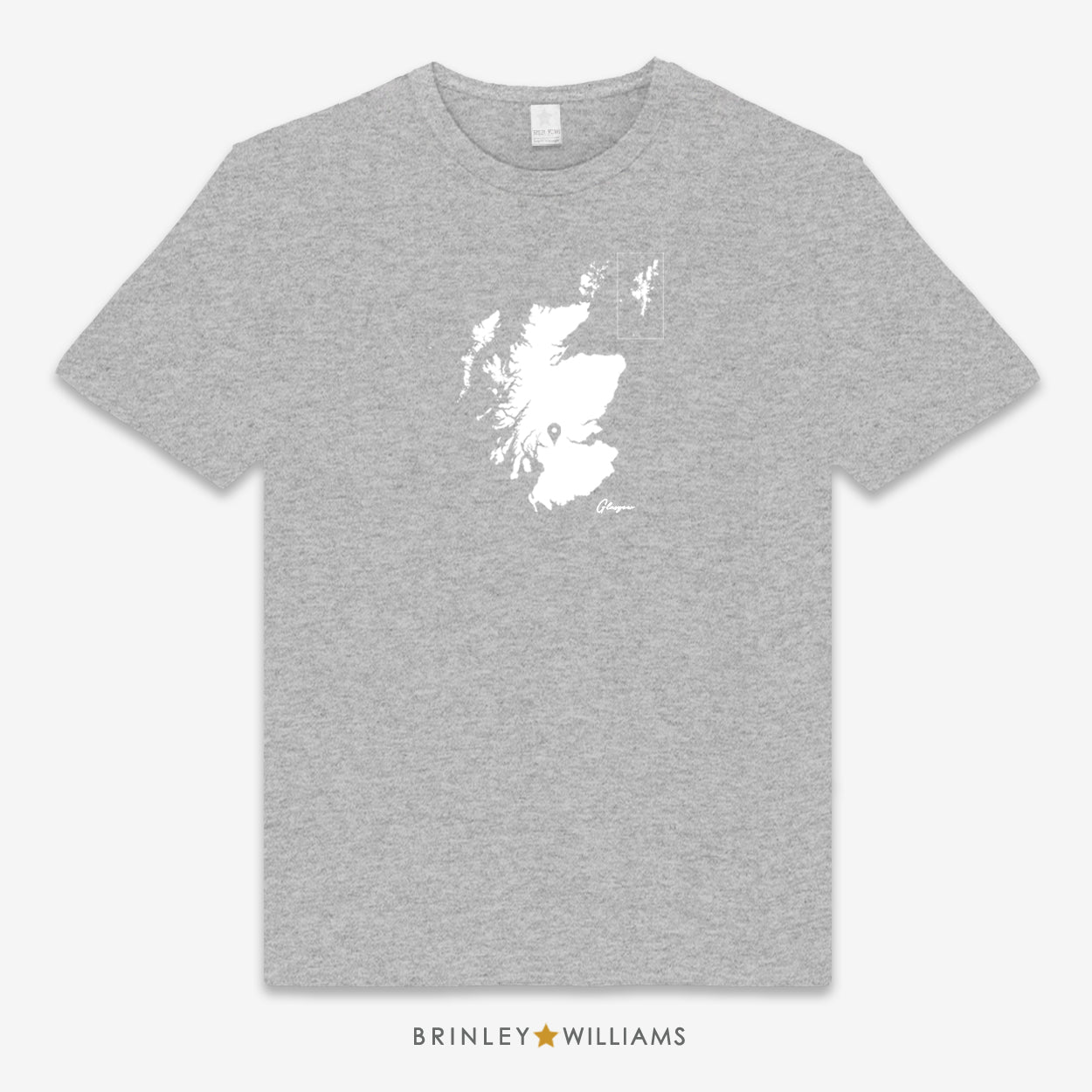Scotland Map Pin Personalised Unisex Classic T-shirt  - Heather Grey