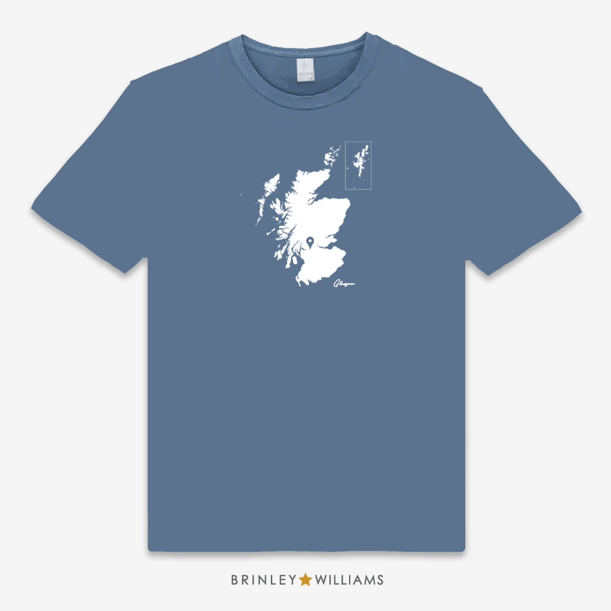 Scotland Map Pin Personalised Unisex Classic T-shirt  - Indigo