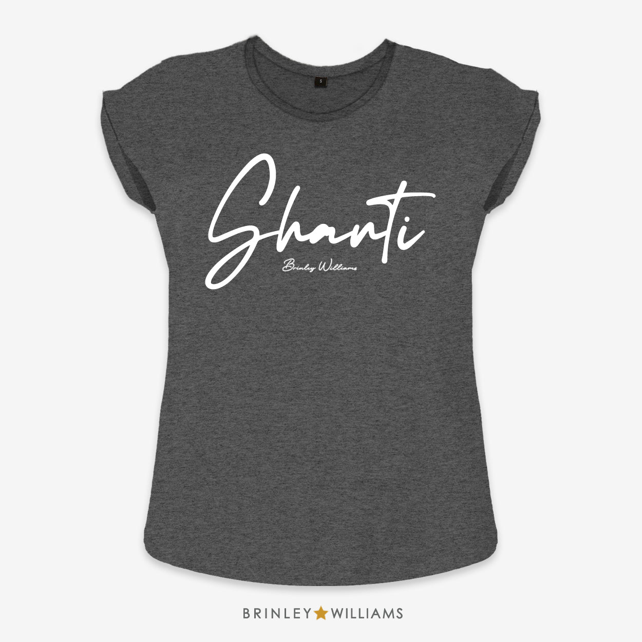 Shanti Rolled Sleeve T-shirt - Charcoal