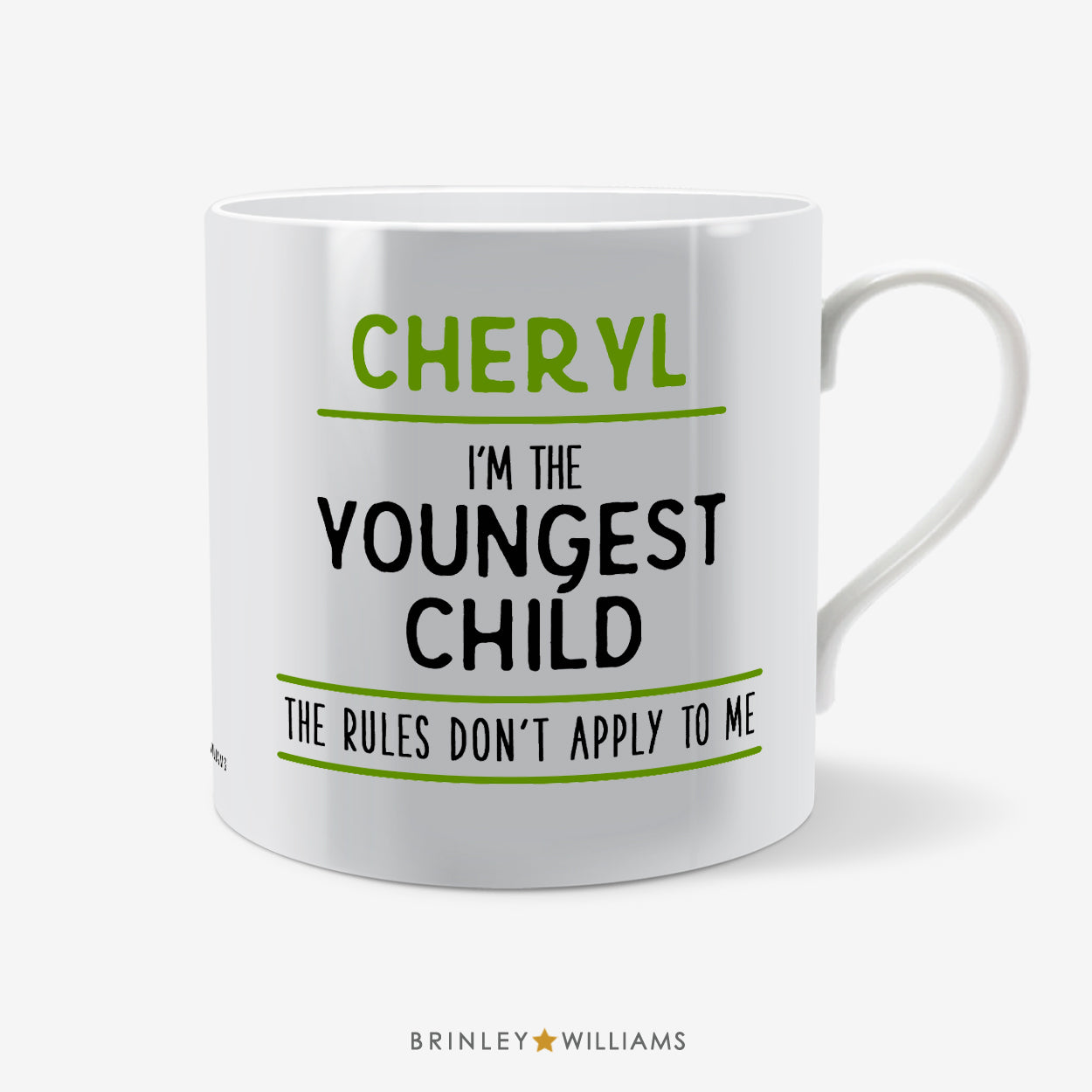 Sibling - Youngest Child Personalised Mug - Green