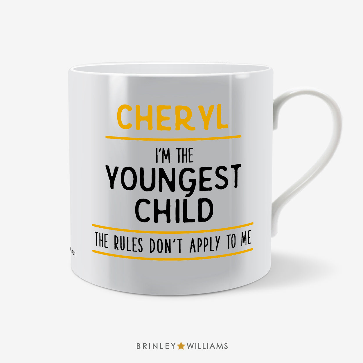 Sibling - Youngest Child Personalised Mug - Yellow