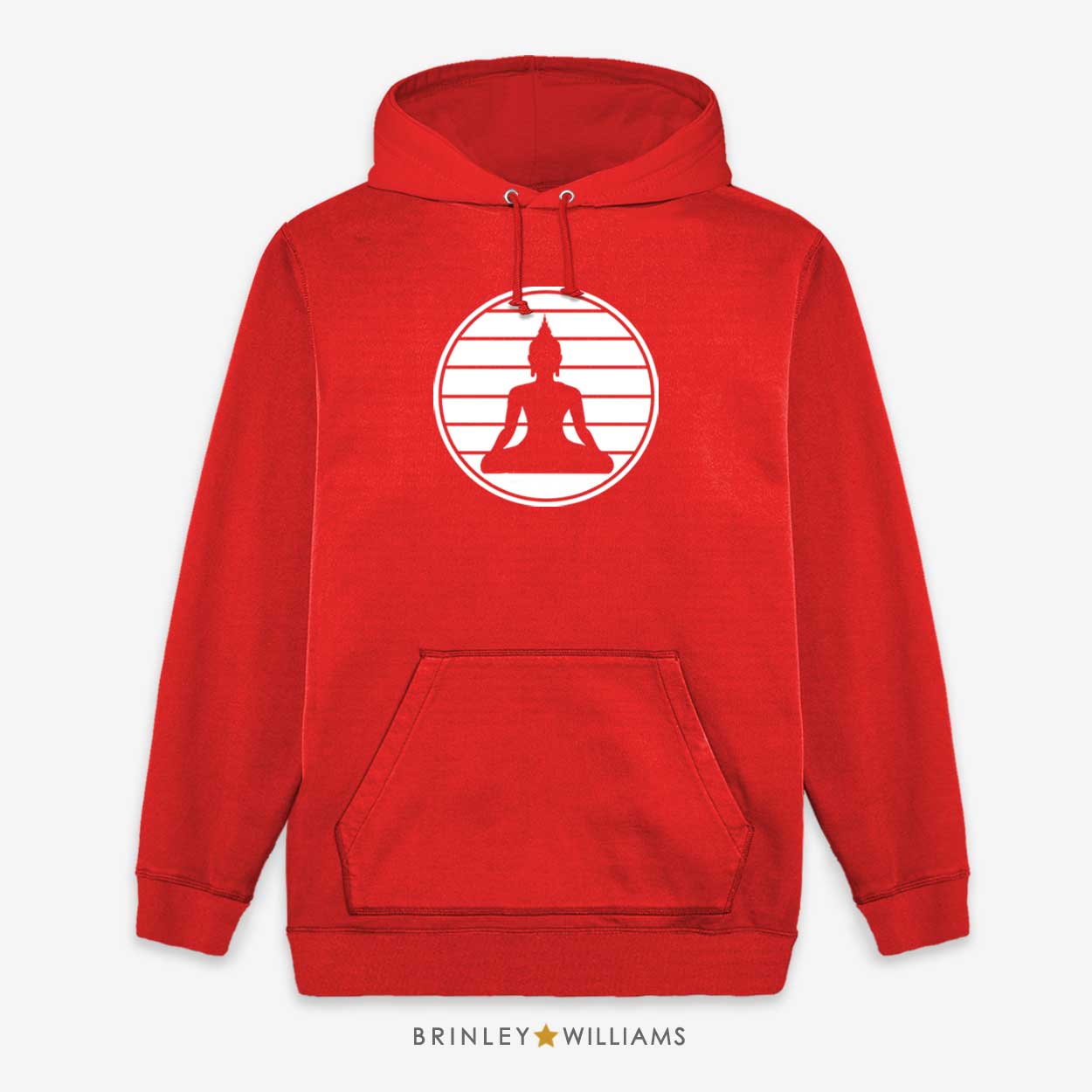 Sitting Buddha Unisex Hoodie - Fire Red