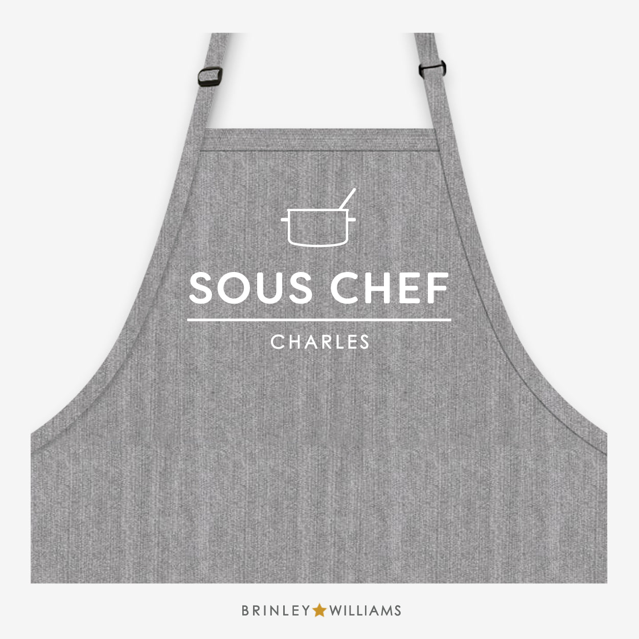 Sous Chef Denim Apron - Personalised - Grey Denim