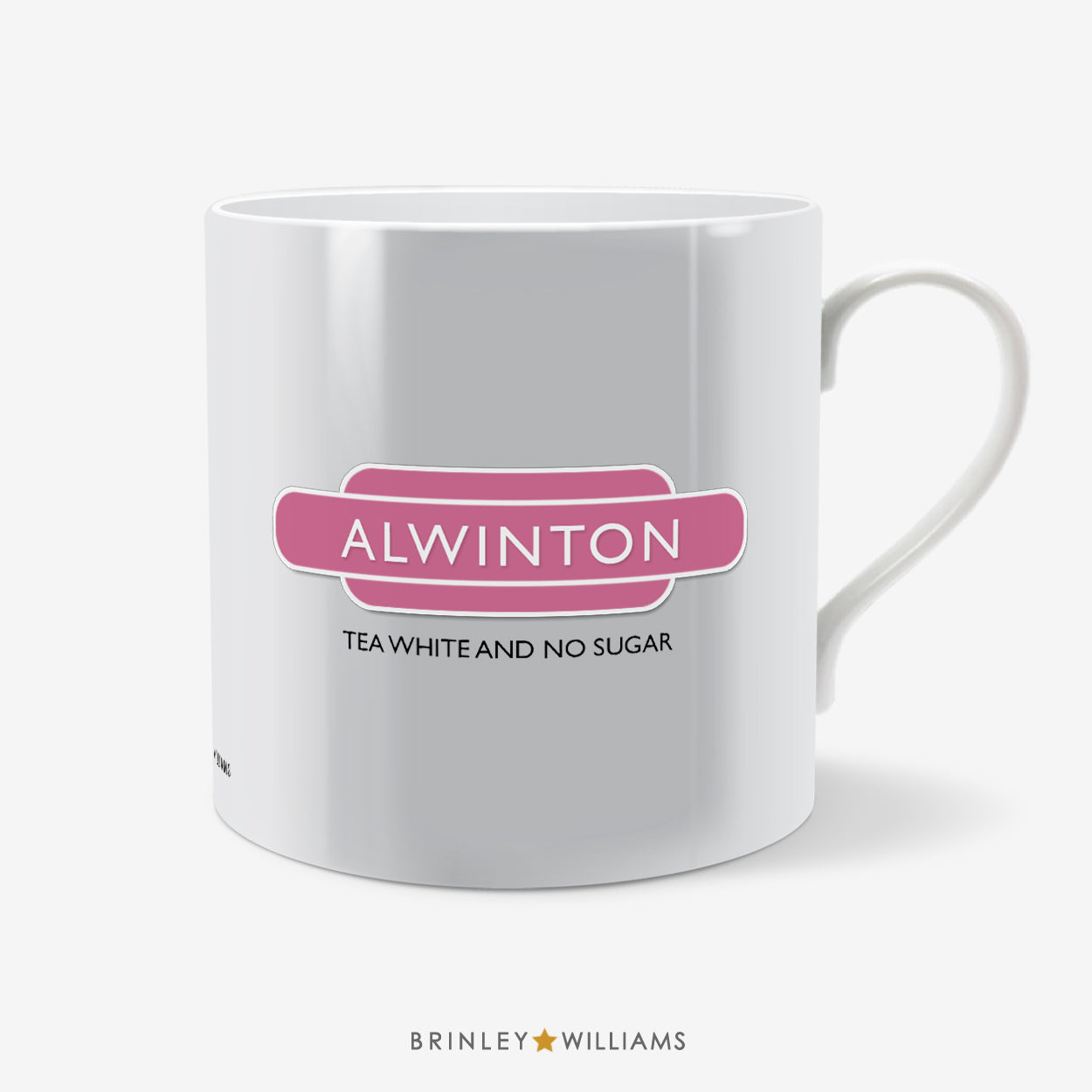 Station Sign Personalised Mug - Pink