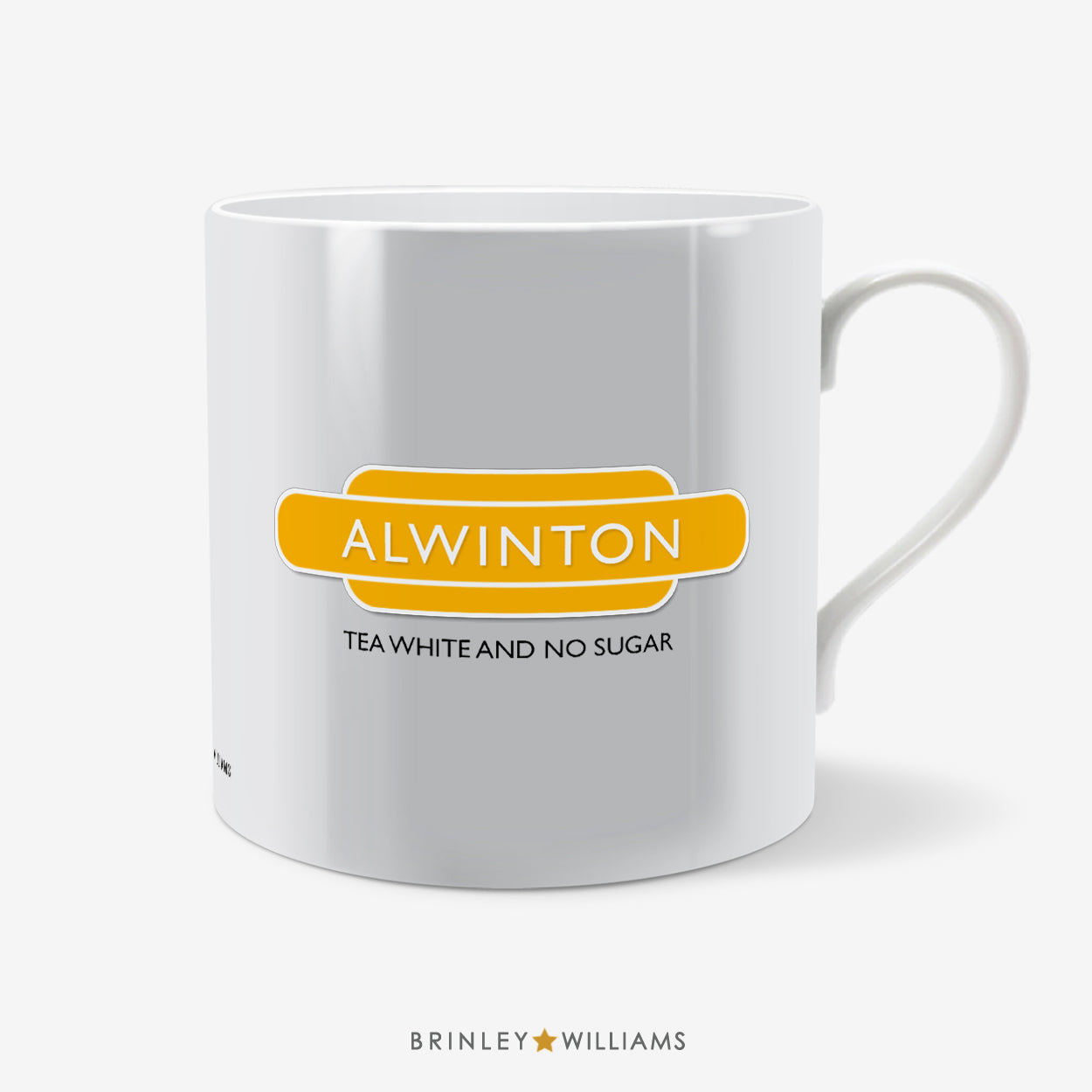 Station Sign Personalised Mug - Yellow