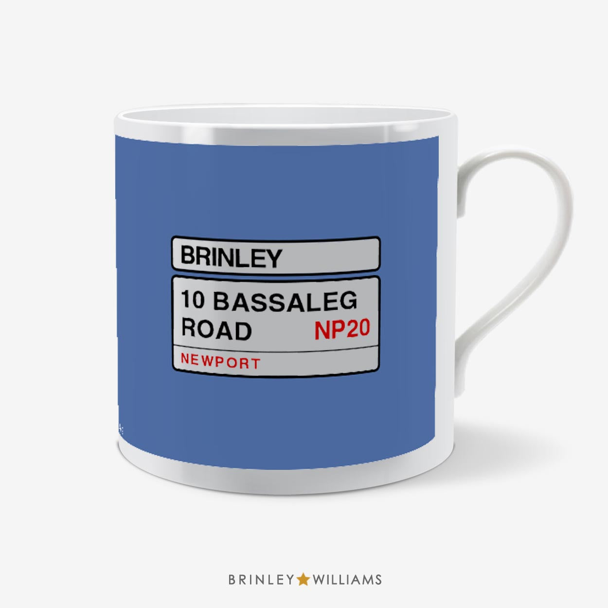 Street Sign Personalised Mug - Blue