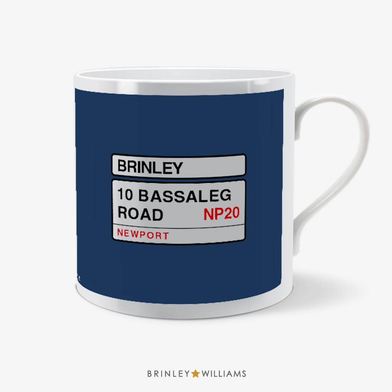 Street Sign Personalised Mug - Navy