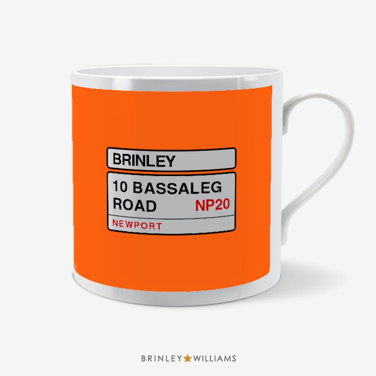 Street Sign Personalised Mug - Orange