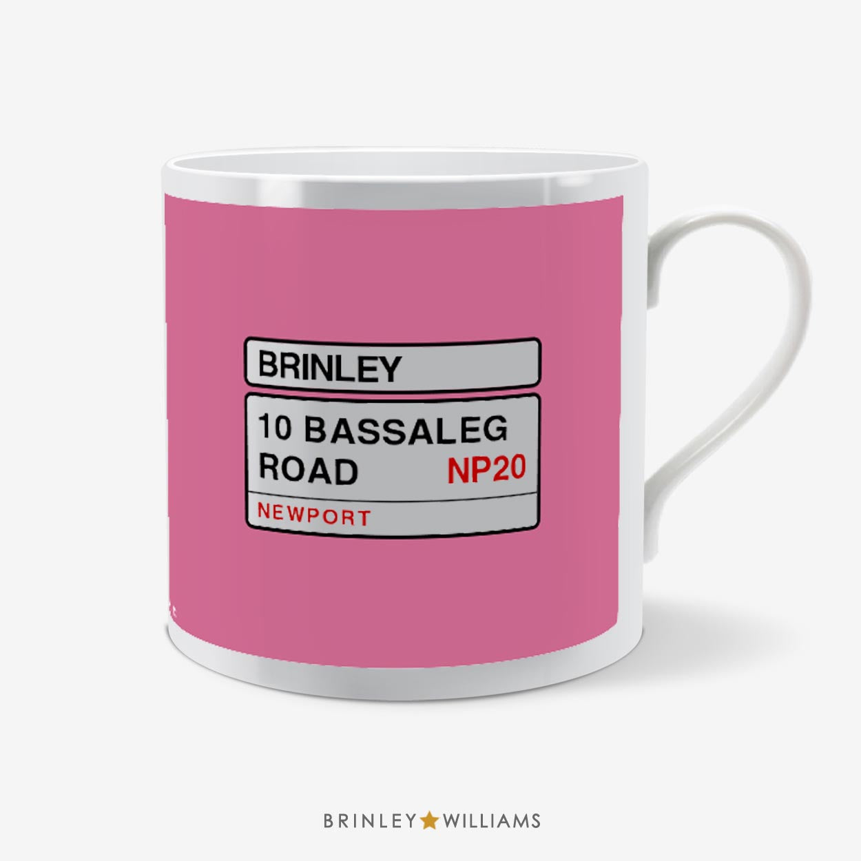 Street Sign Personalised Mug - Pink