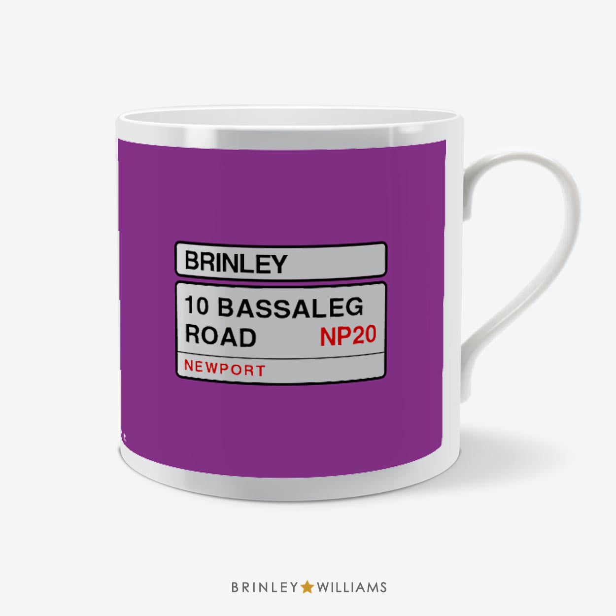 Street Sign Personalised Mug - Purple