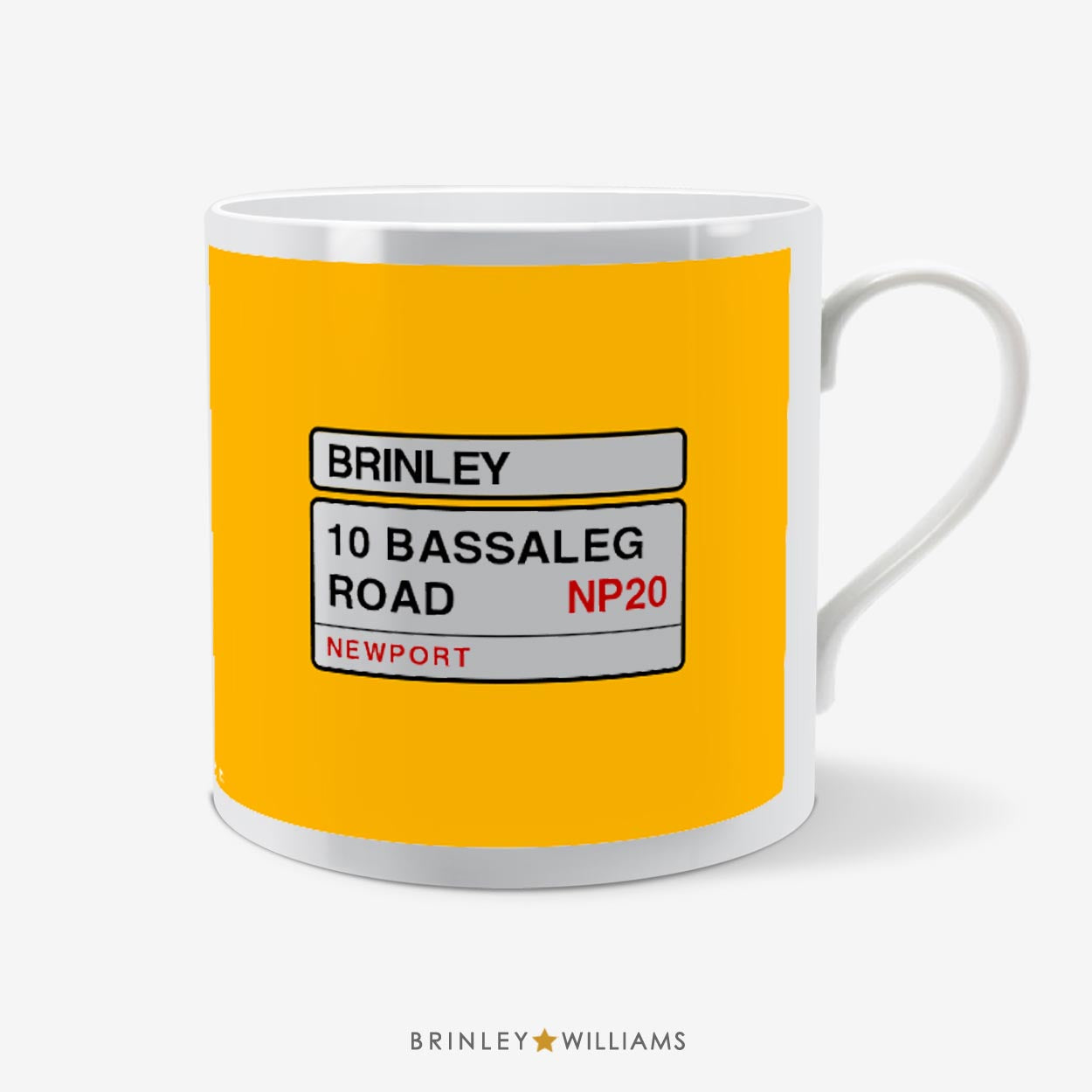 Street Sign Personalised Mug - Yellow
