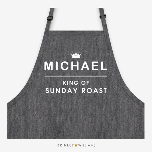 King of Sunday Roast Denim Apron - Personalised - Black Denim