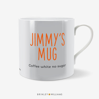 Tall Text Personalised Mug - Orange