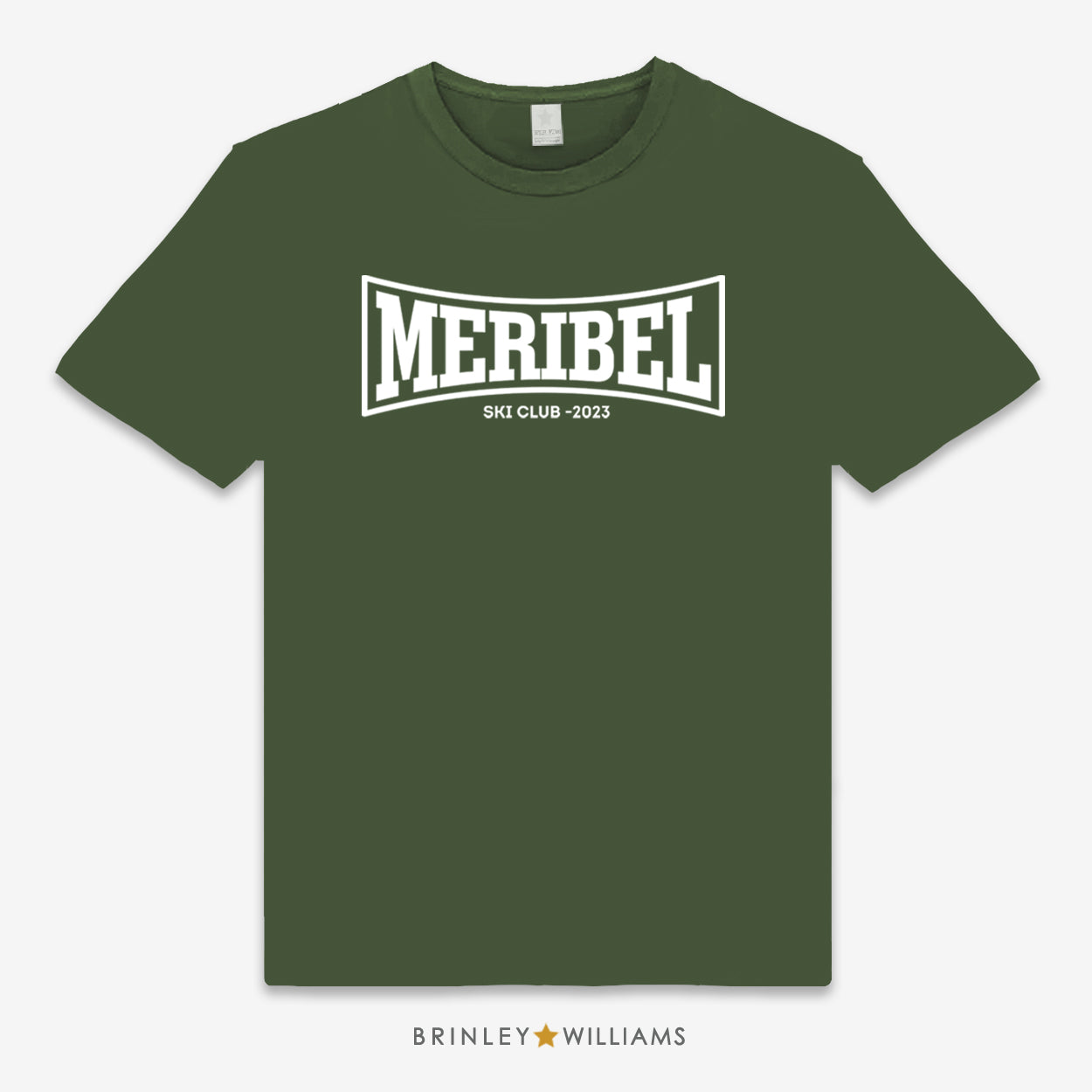 Green unisex t-shirt that can be personalised with main and sub text