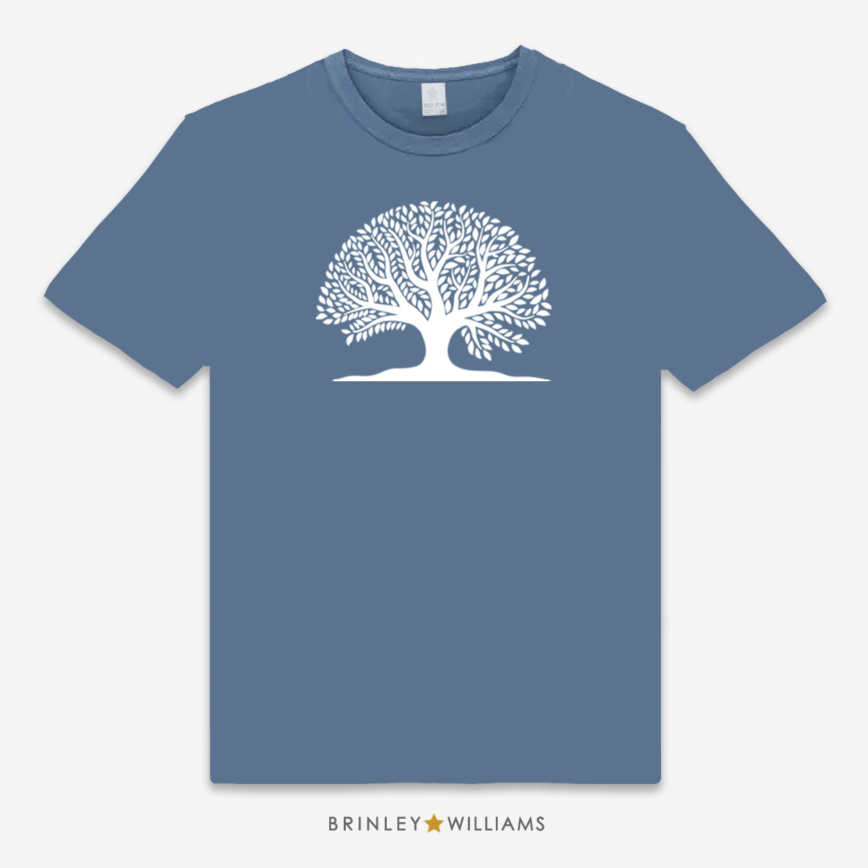 Indigo Blue Unisex T-shirt with a white tree of life design