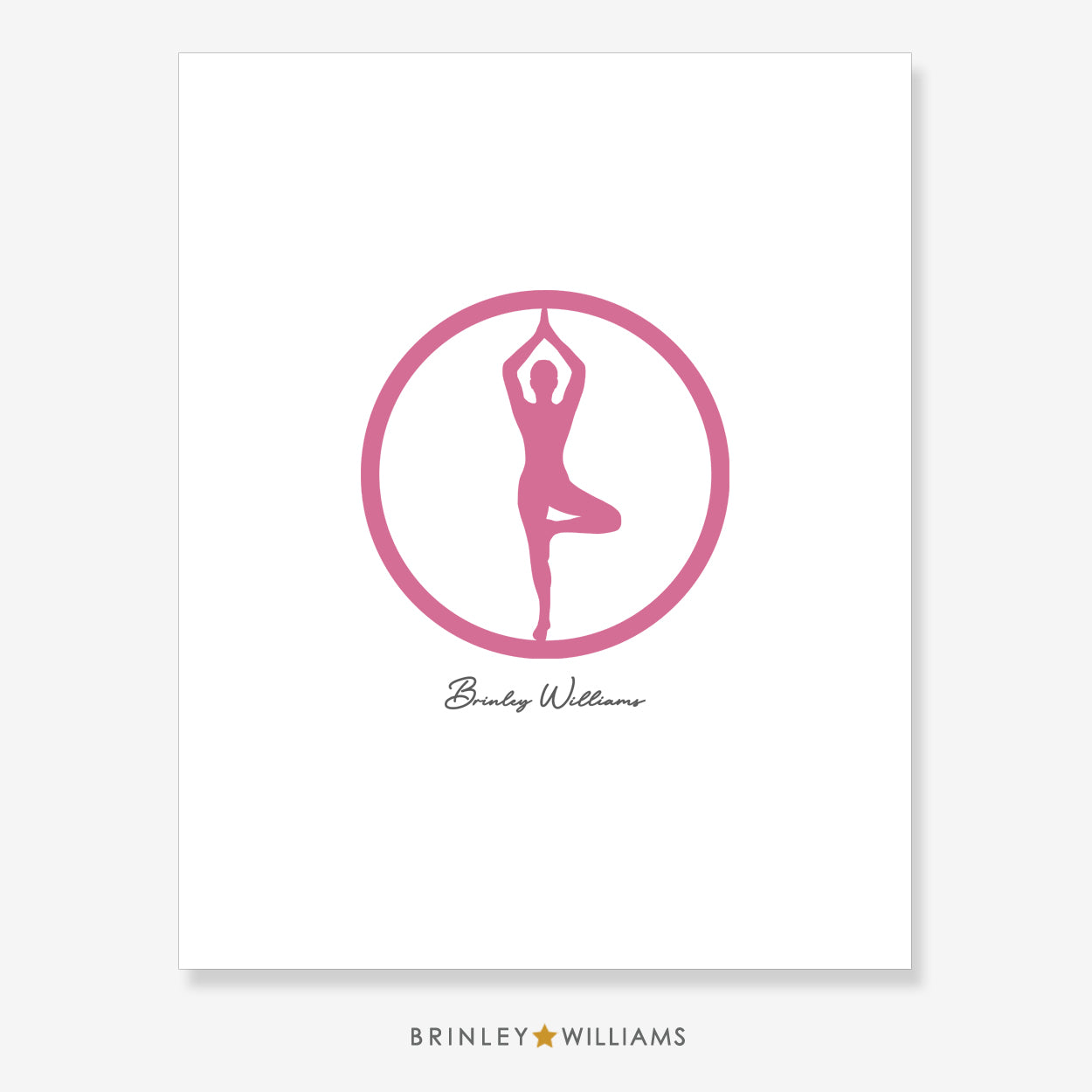 Tree Pose Vrksasana Wall Art Poster - Pink