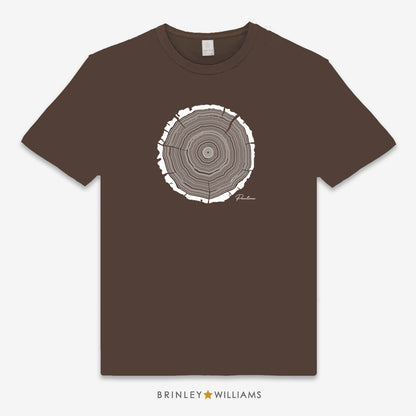 Tree Rings Personalised Unisex Classic T-shirt - Brown