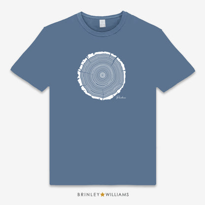 Tree Rings Personalised Unisex Classic T-shirt - Indigo