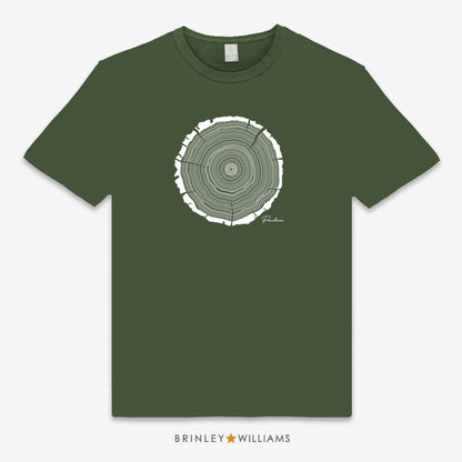 Tree Rings Personalised Unisex Classic T-shirt - Military Green