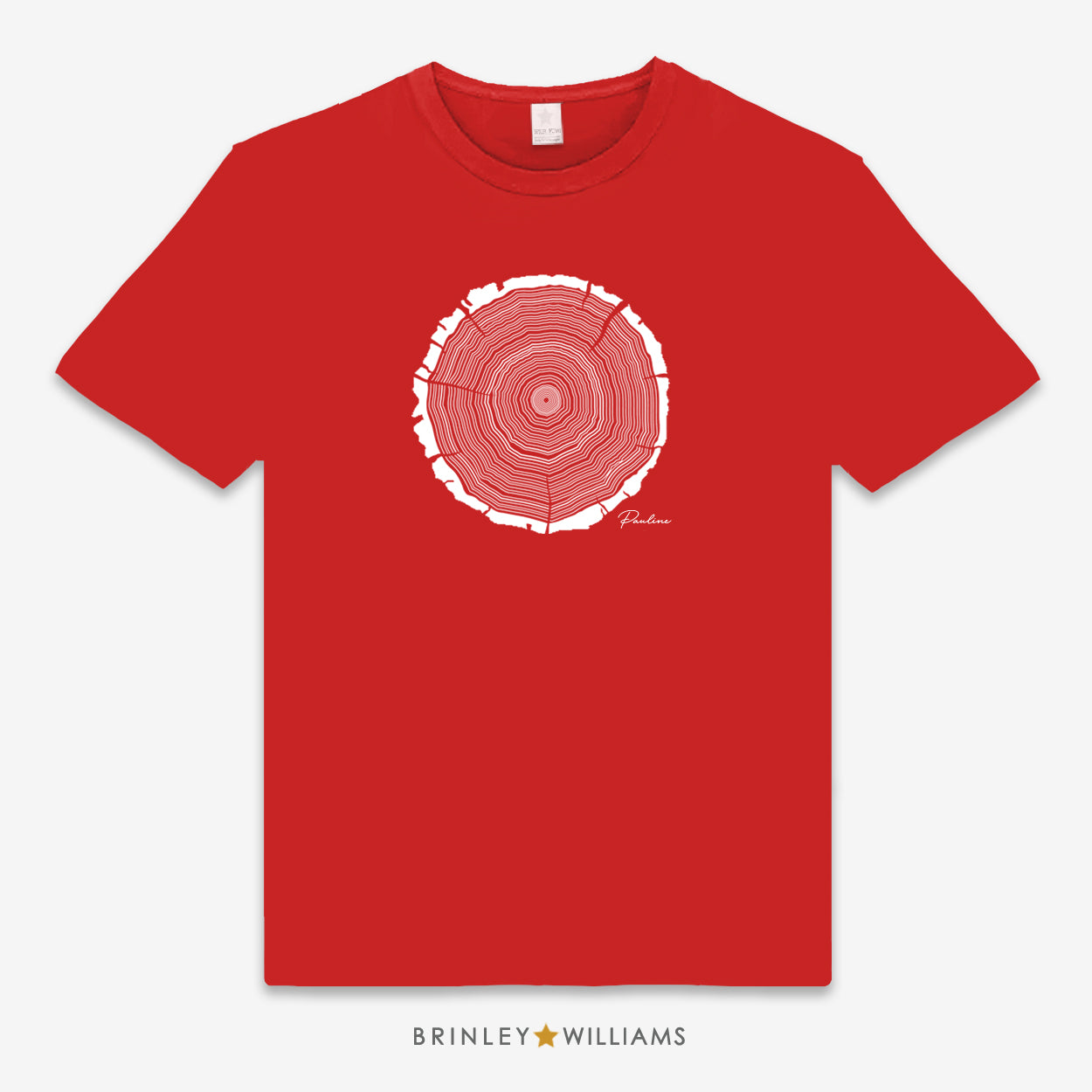 Tree Rings Personalised Unisex Classic T-shirt - Red