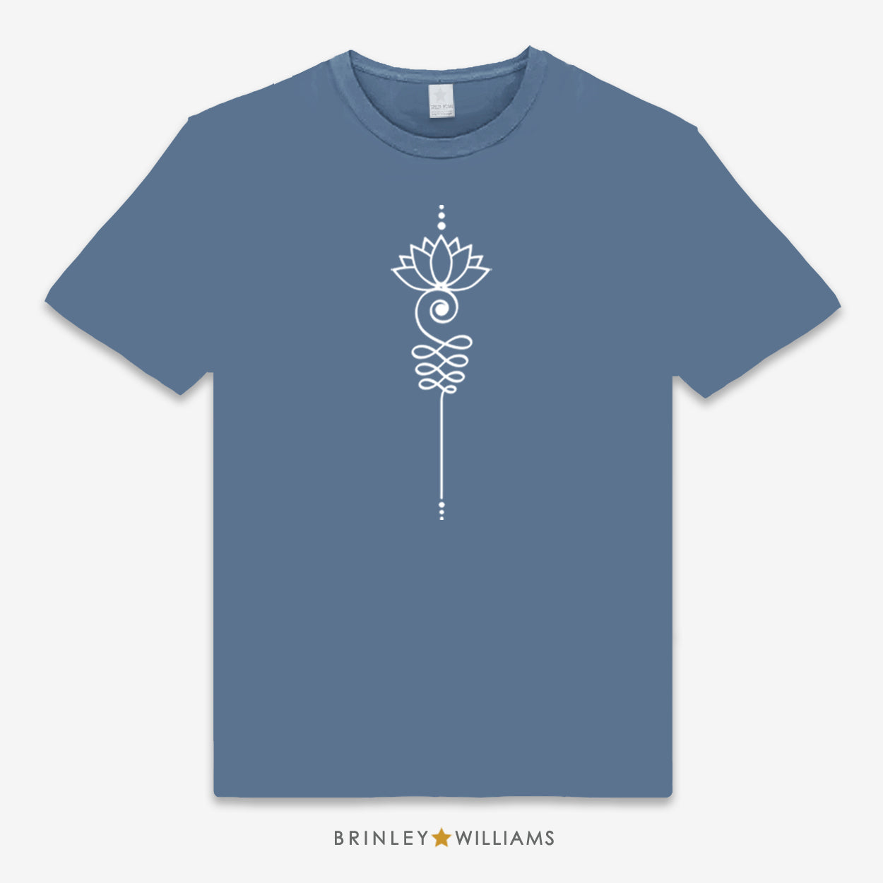Blue  Unisex t-shirt with a white lotus design