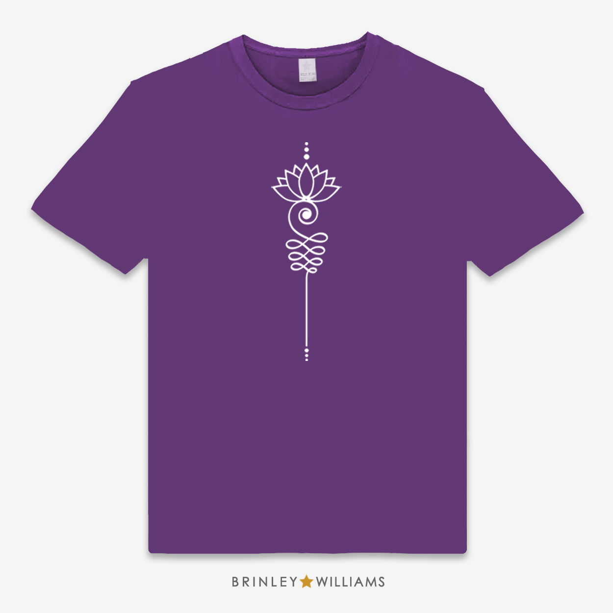 Purple Unisex t-shirt with white lotus design