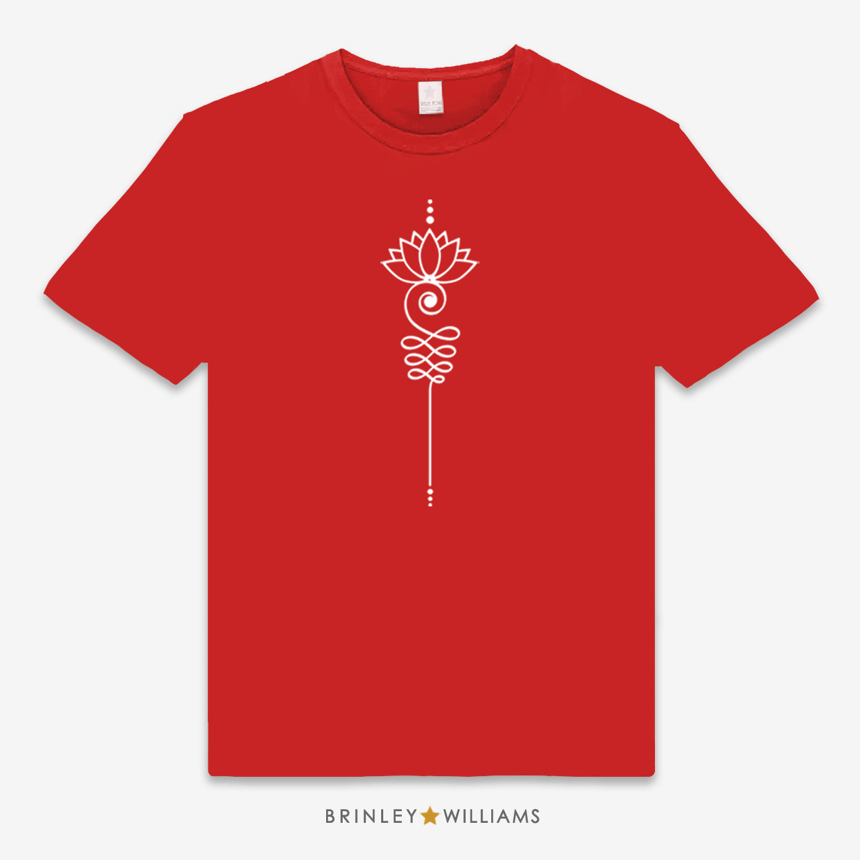 Red Unisex t-shirt with white lotus flower design
