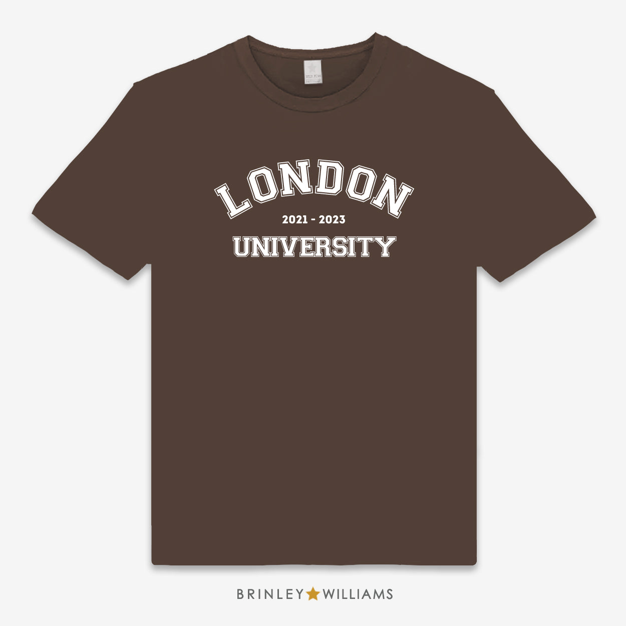 Varsity| College  Personalised Unisex Classic T-shirt - Brown