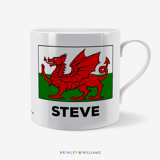Welsh Flag Personalised Mug - side one