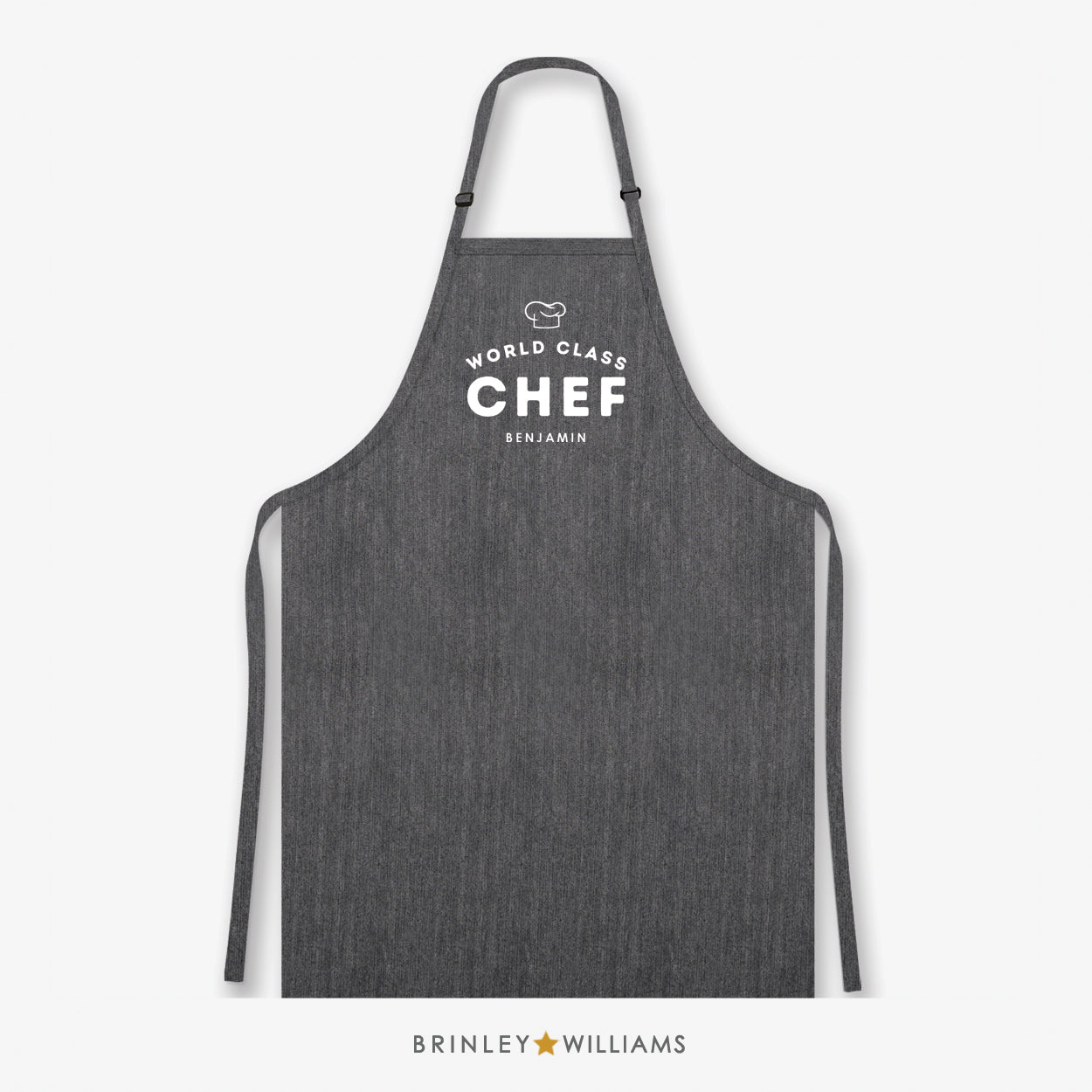 World Class Chef Denim Apron - Personalised - Zoom