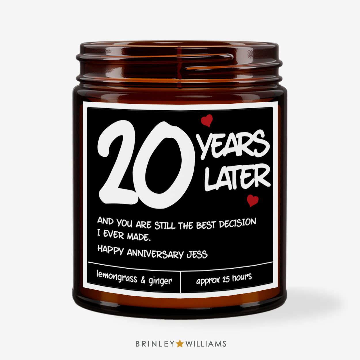 Years Married Scented Jar Anniversary Candle - Personalised - Black