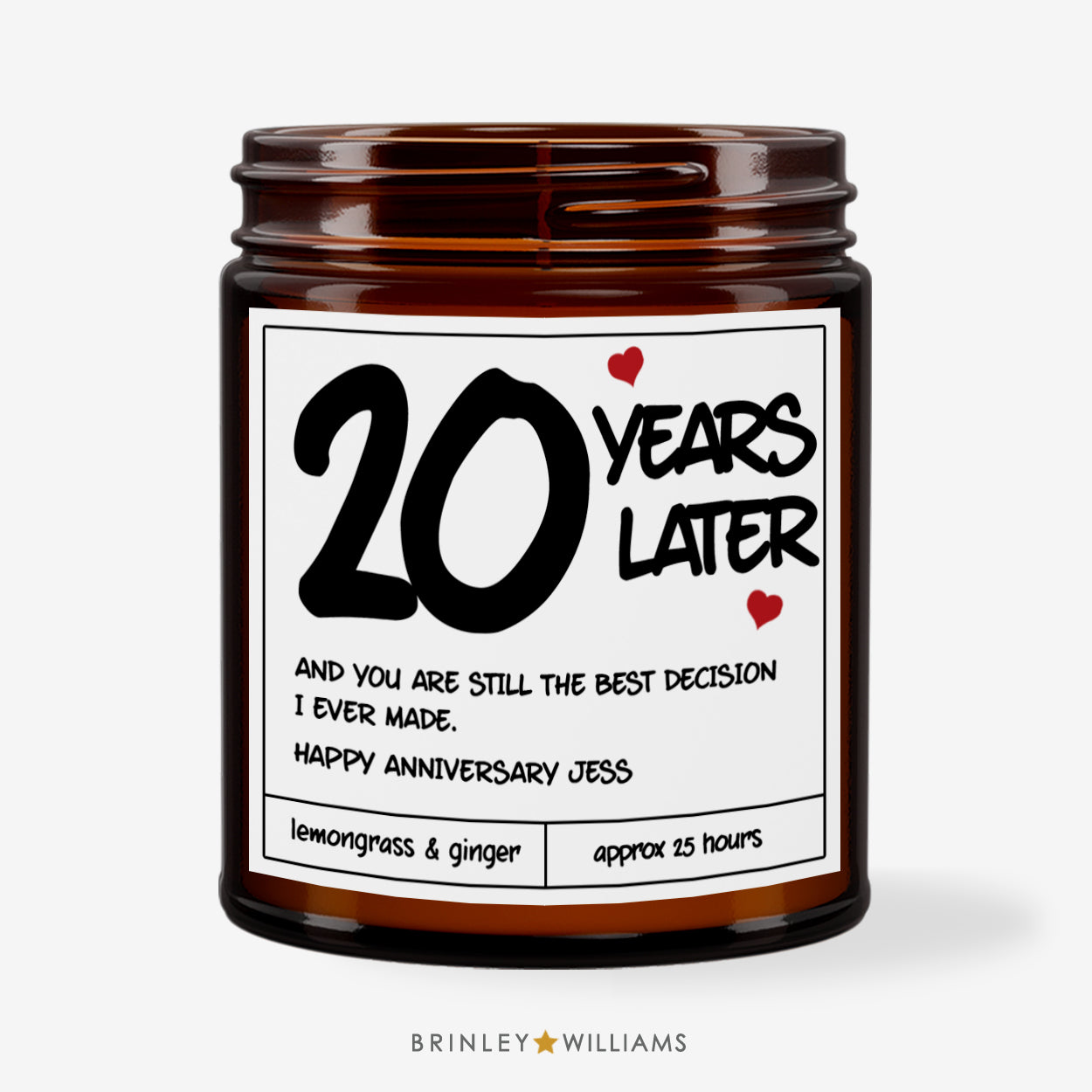 Years Married Scented Jar Anniversary Candle - Personalised - White