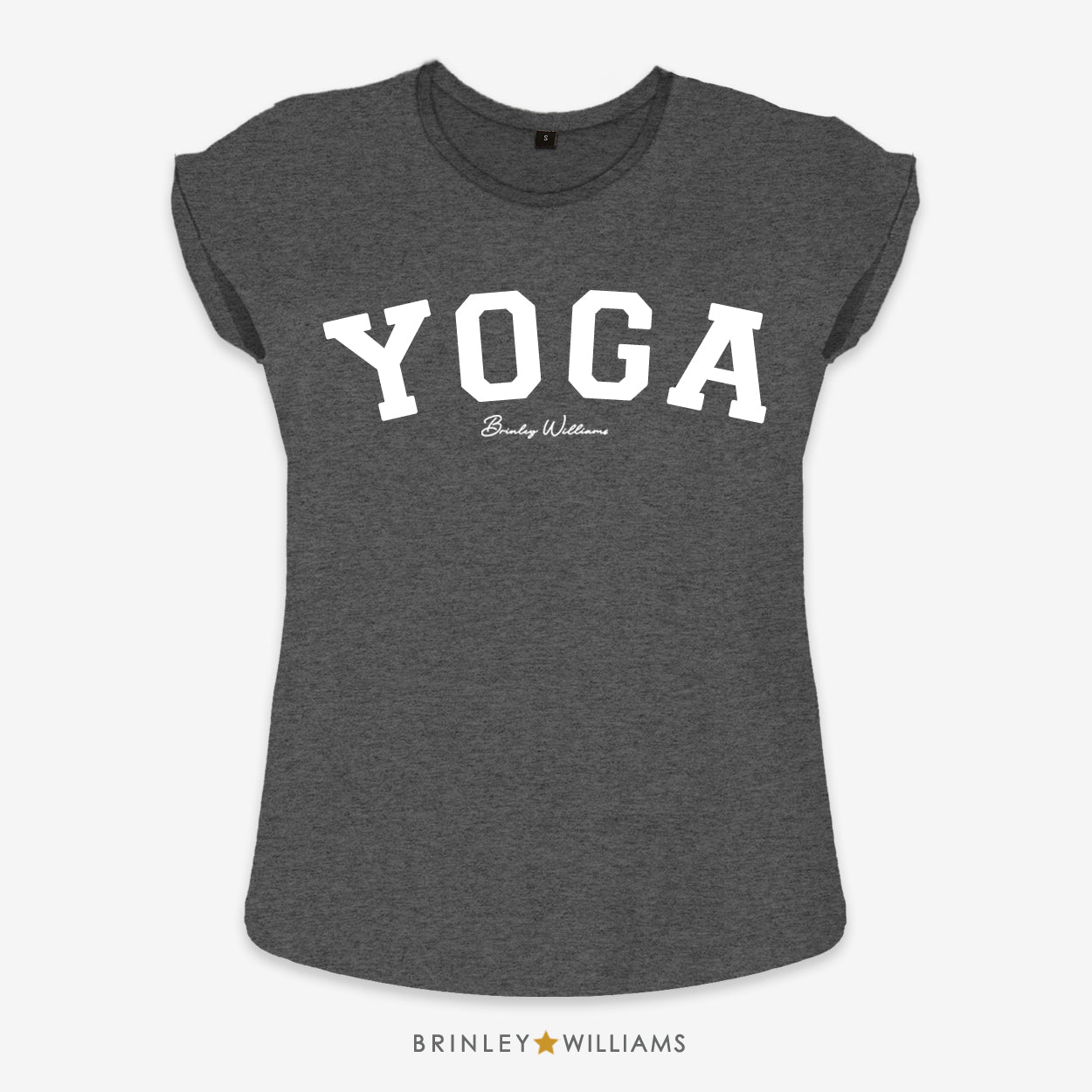 Yoga Rolled Sleeve T-shirt - Charcoal