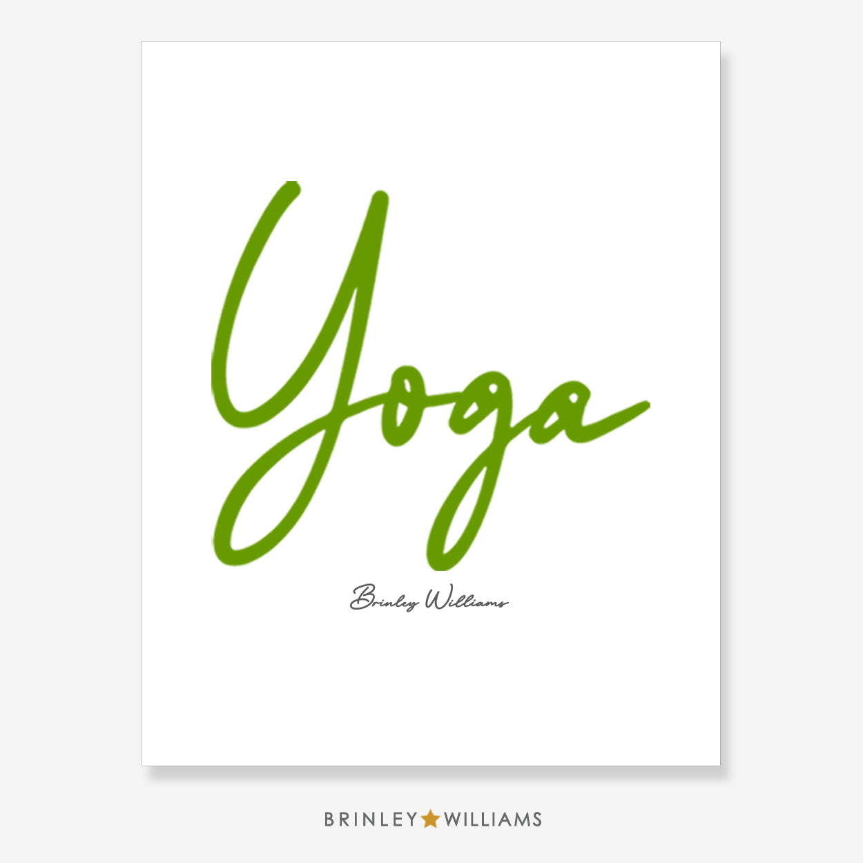 Yoga Script Wall Art Poster - Yellow