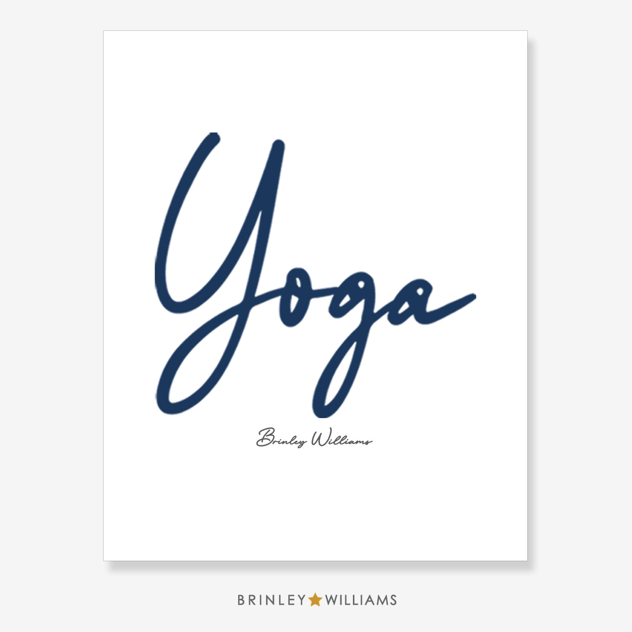 Yoga Script Wall Art Poster - Green