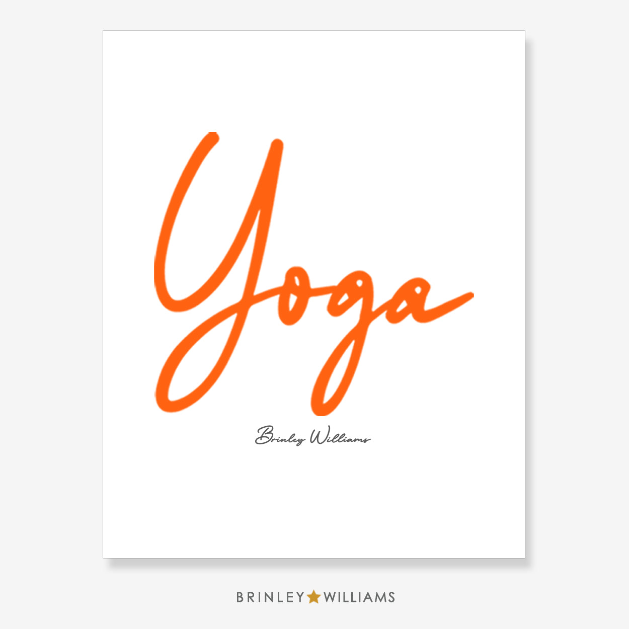 Yoga Script Wall Art Poster - Navy